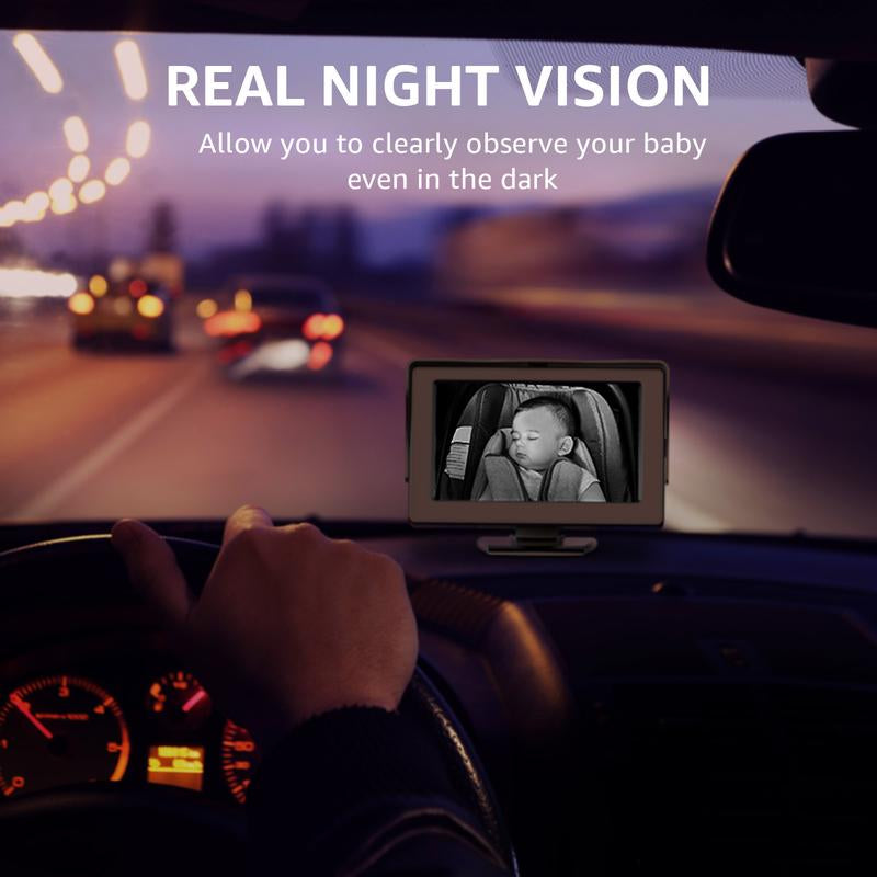 GROWNSY Baby Car Monitor 4.3'' HD Display with Night Vision Feature