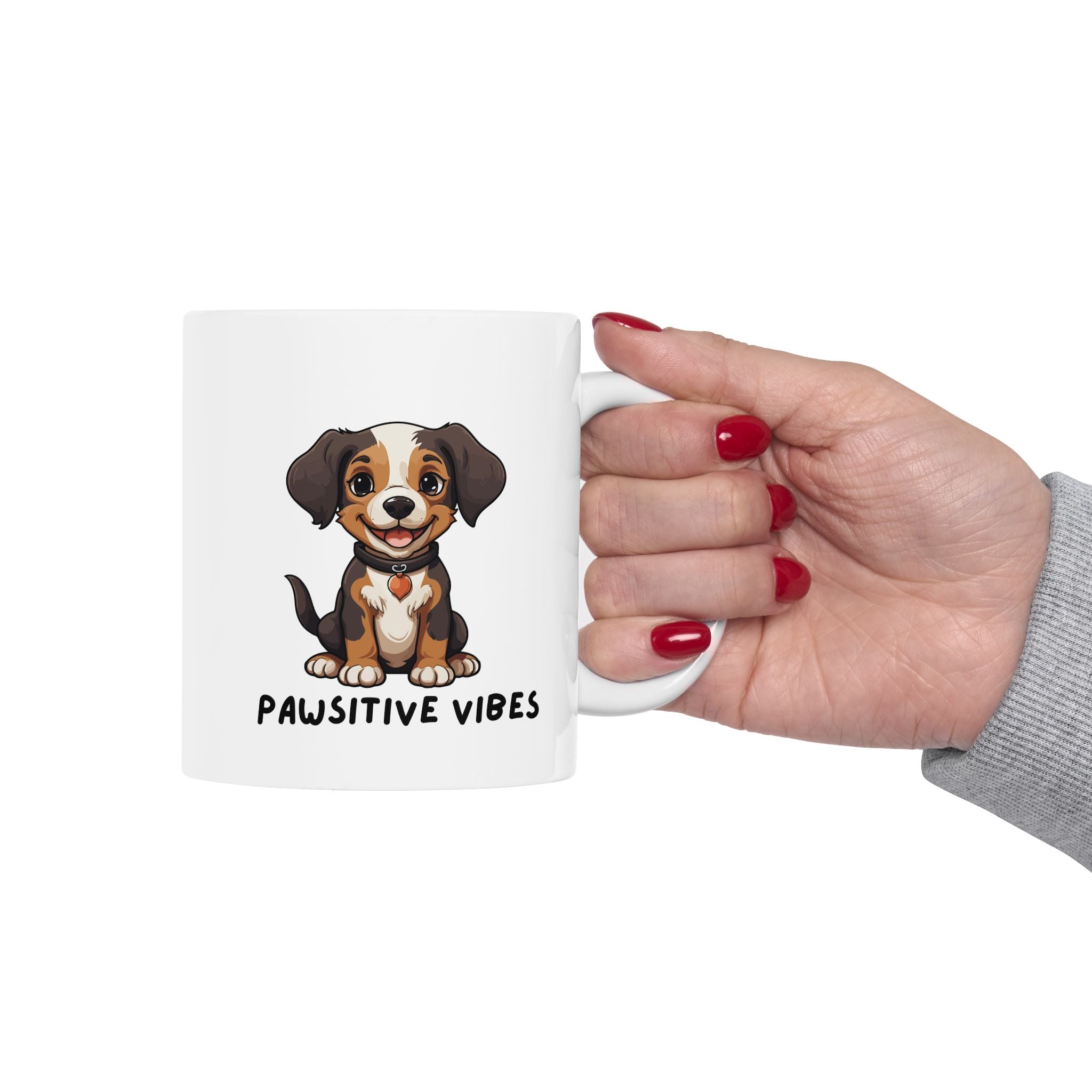 Dog Lover Mug — Pawsitive Vibes Ceramic Coffee Cup (11oz & 15oz) - Mug
