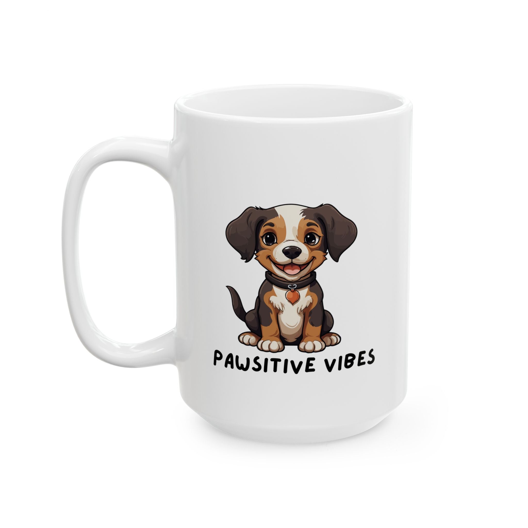 Dog Lover Mug — Pawsitive Vibes Ceramic Coffee Cup (11oz & 15oz) - Mug