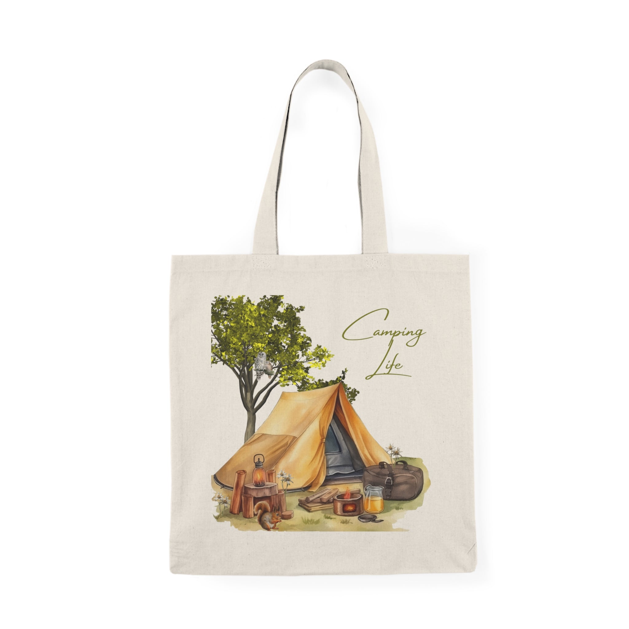 Camping Life Tote Bag — Canvas Natural Camping Gear Tote
