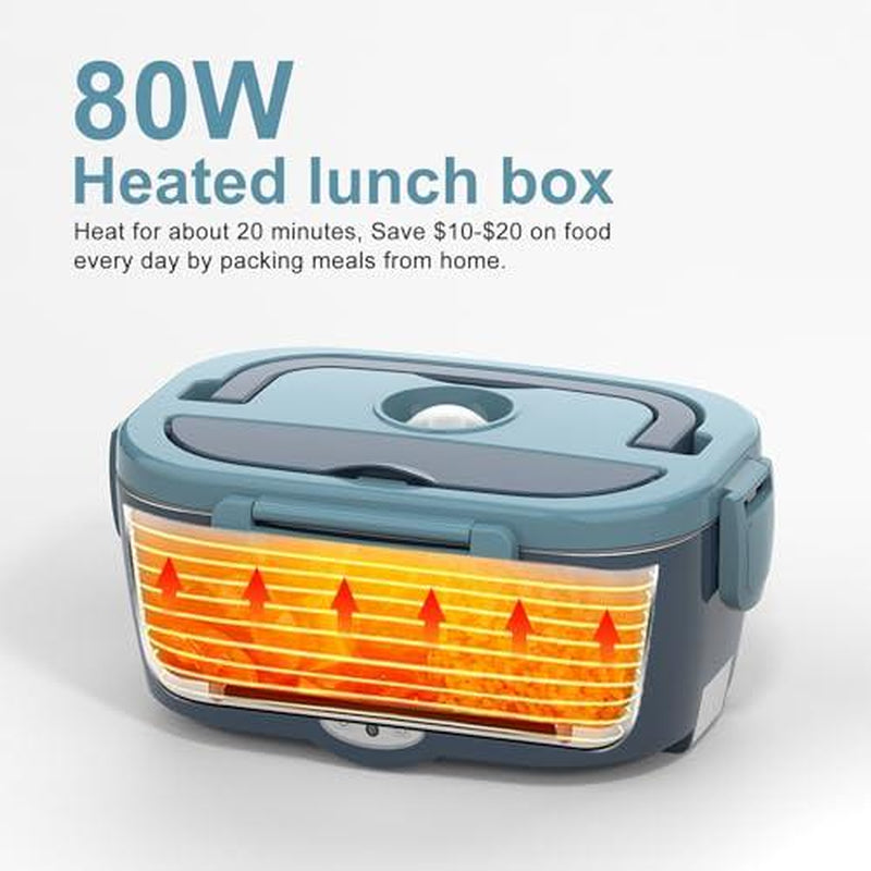 Portable Food Warmer Lunchbox for Car Truck Work with 304 Stainless Steel Container