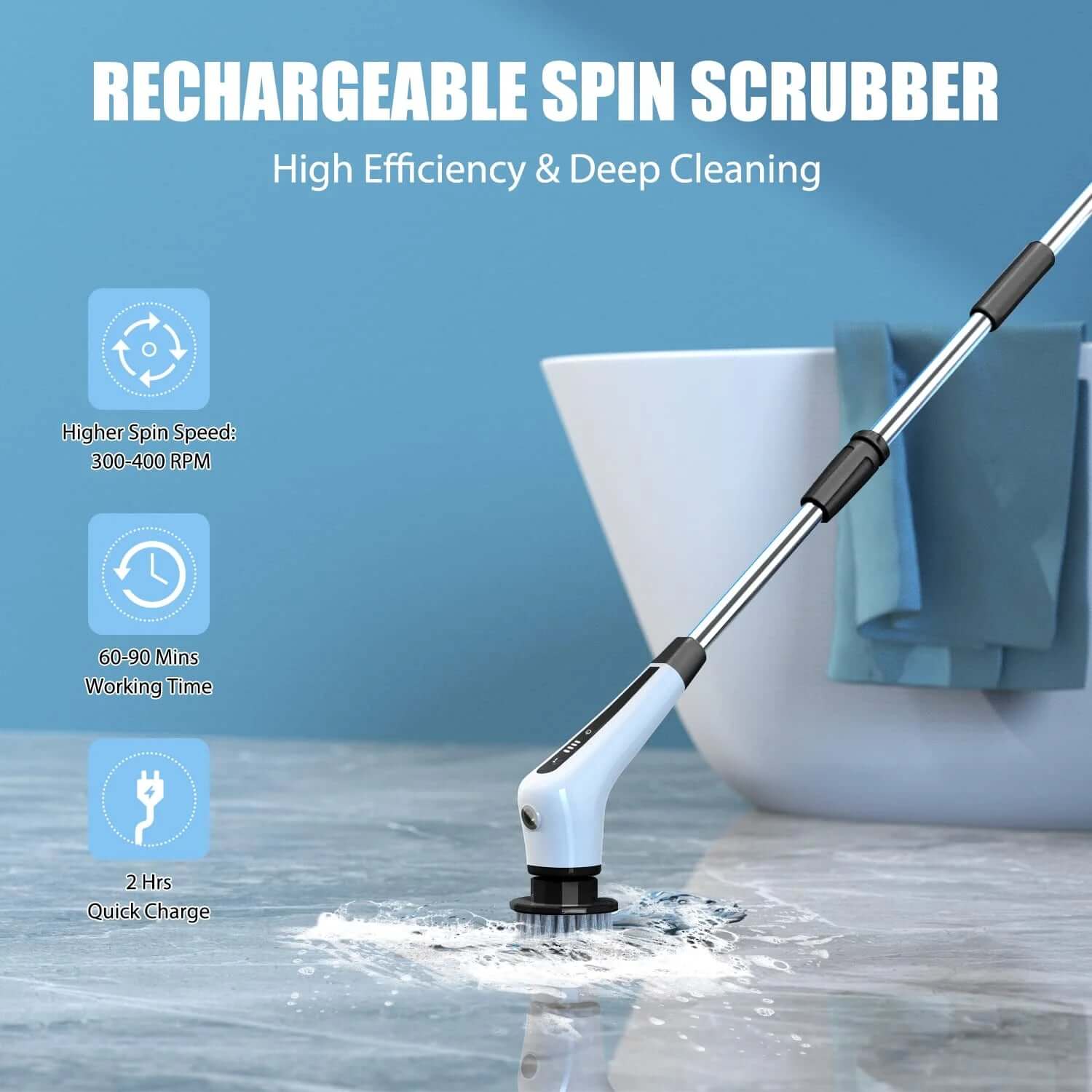 Transform Your Cleaning Game with the Flnelien Cordless Electric Spin Scrubber! 💪✨ 7 Brush Heads & 48" Extension Handle for Effortless Bathroom Cleaning! 🛁🧼 #CleanSmart #HomeHacks