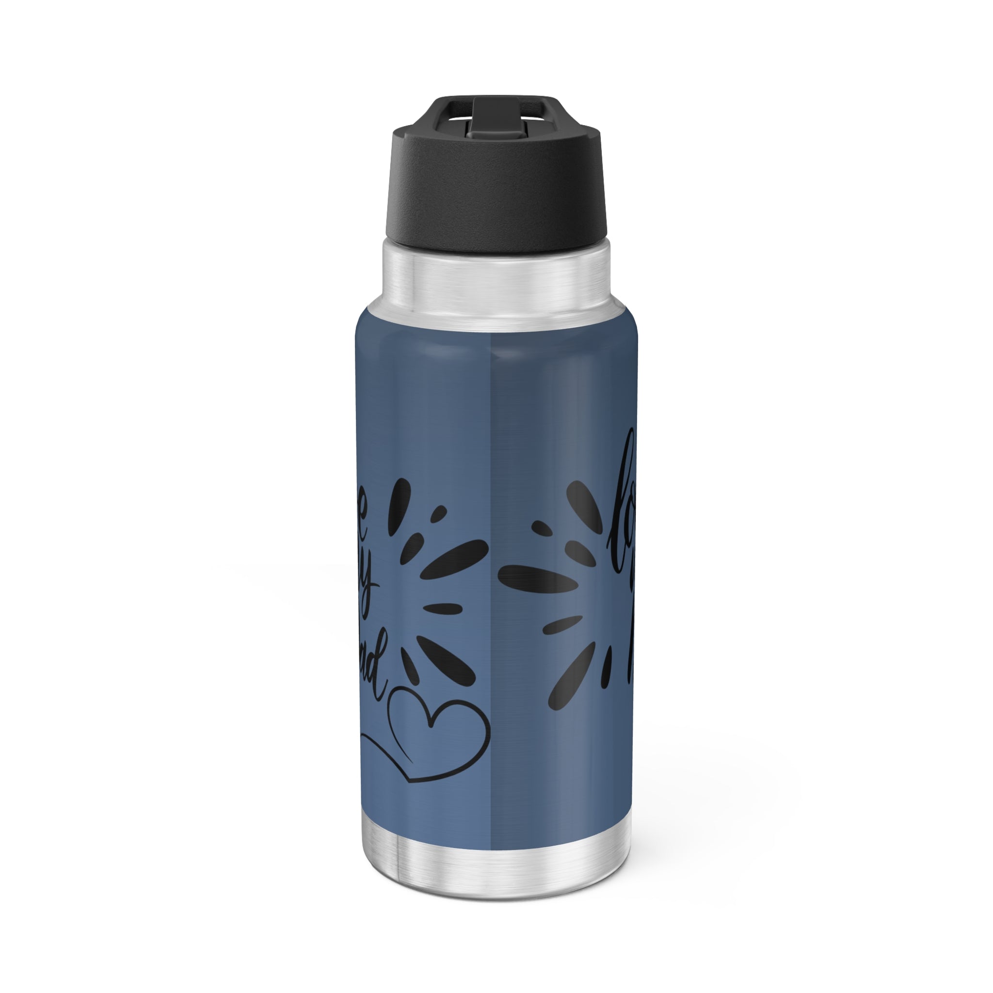 32oz Stainless Tumbler — "Love My Dad" Blue Travel Bottle