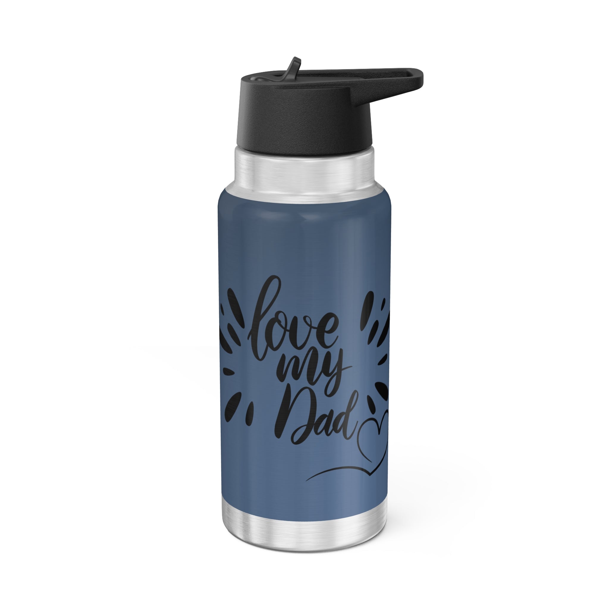 32oz Stainless Tumbler — "Love My Dad" Blue Travel Bottle