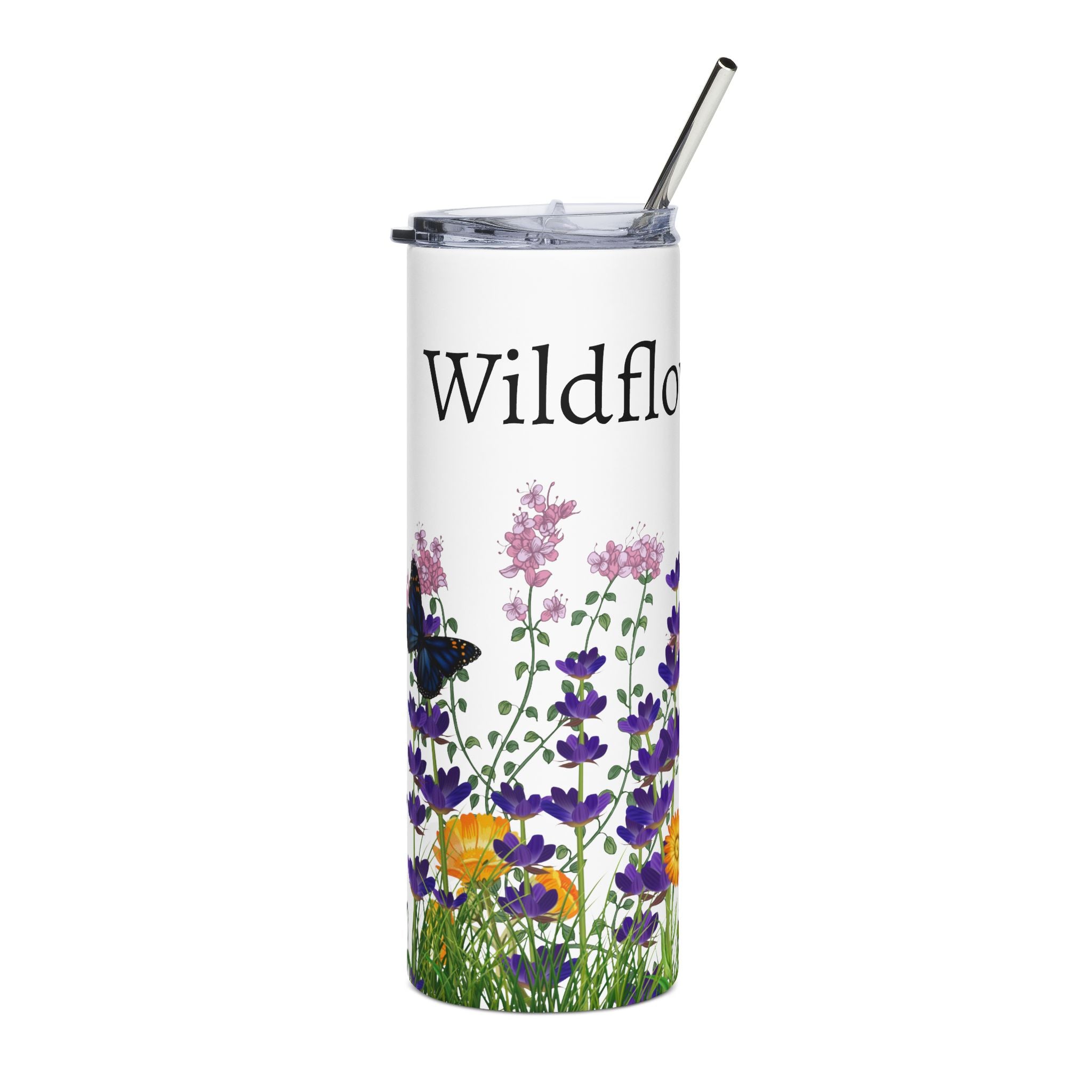 Wildflower 20oz Stainless Steel Tumbler — Insulated Travel Cup "Wildflower Vibes"