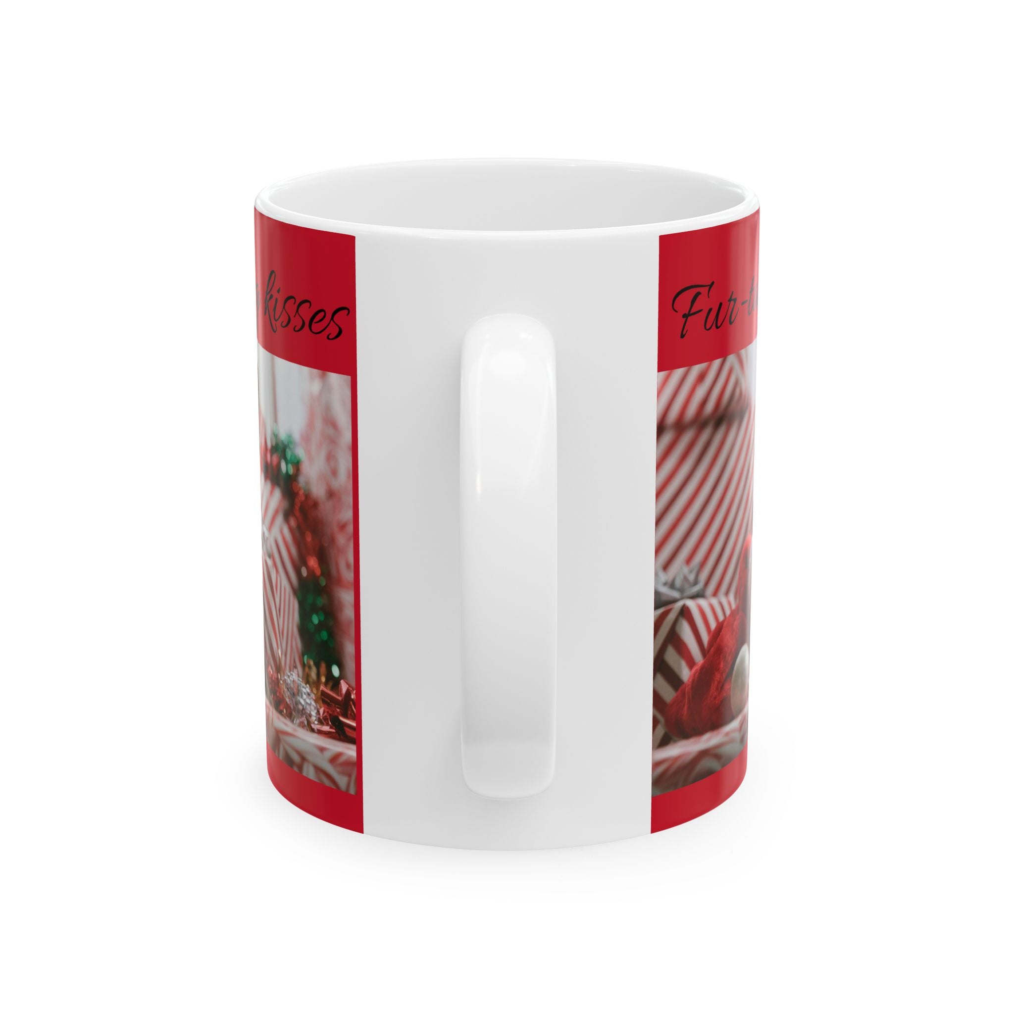 Christmas Wishes Ceramic Mug (11oz/15oz) "Fur-Tastic Christmas wishes & Bulldog Kisses"
