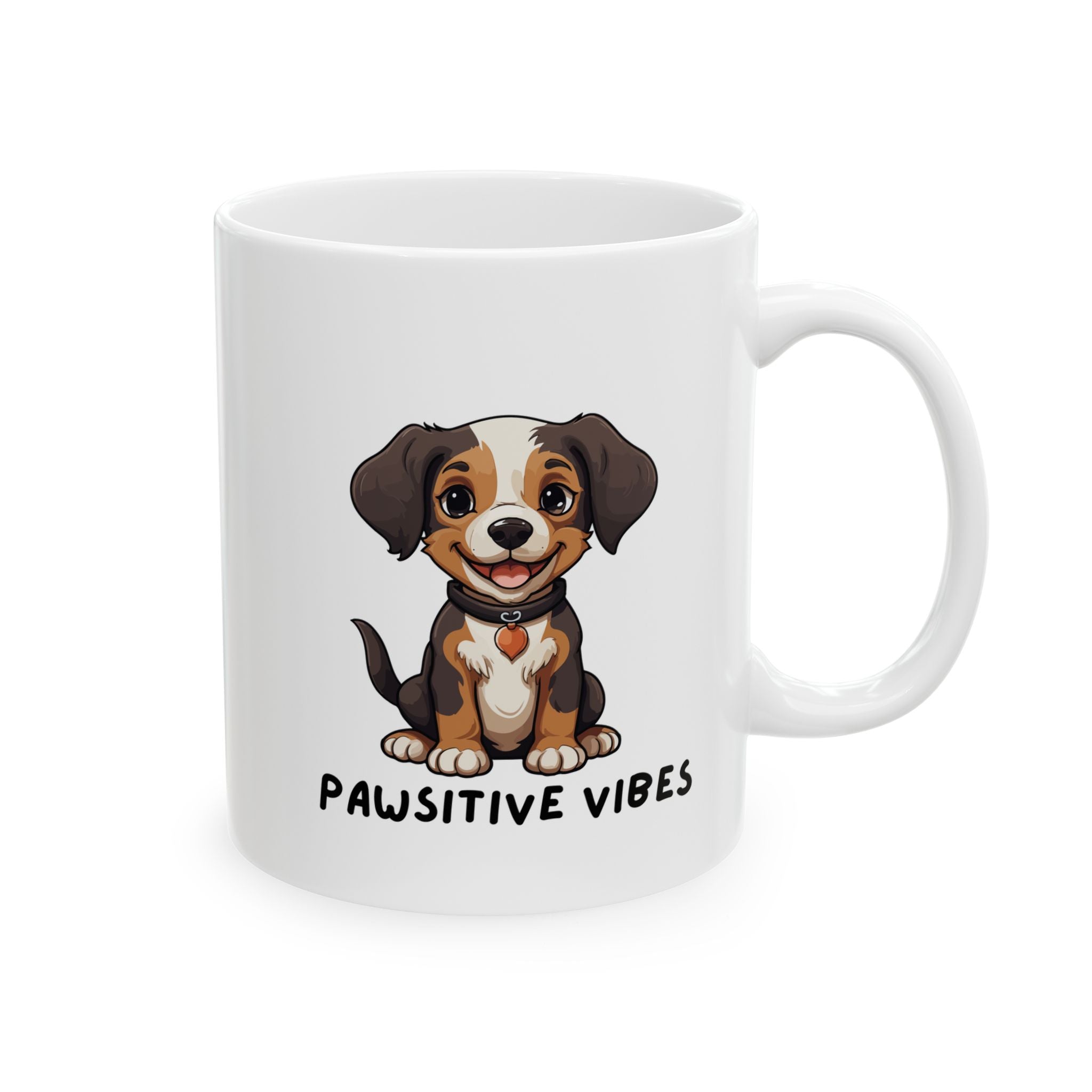 Dog Lover Mug — Pawsitive Vibes Ceramic Coffee Cup (11oz & 15oz) - Mug