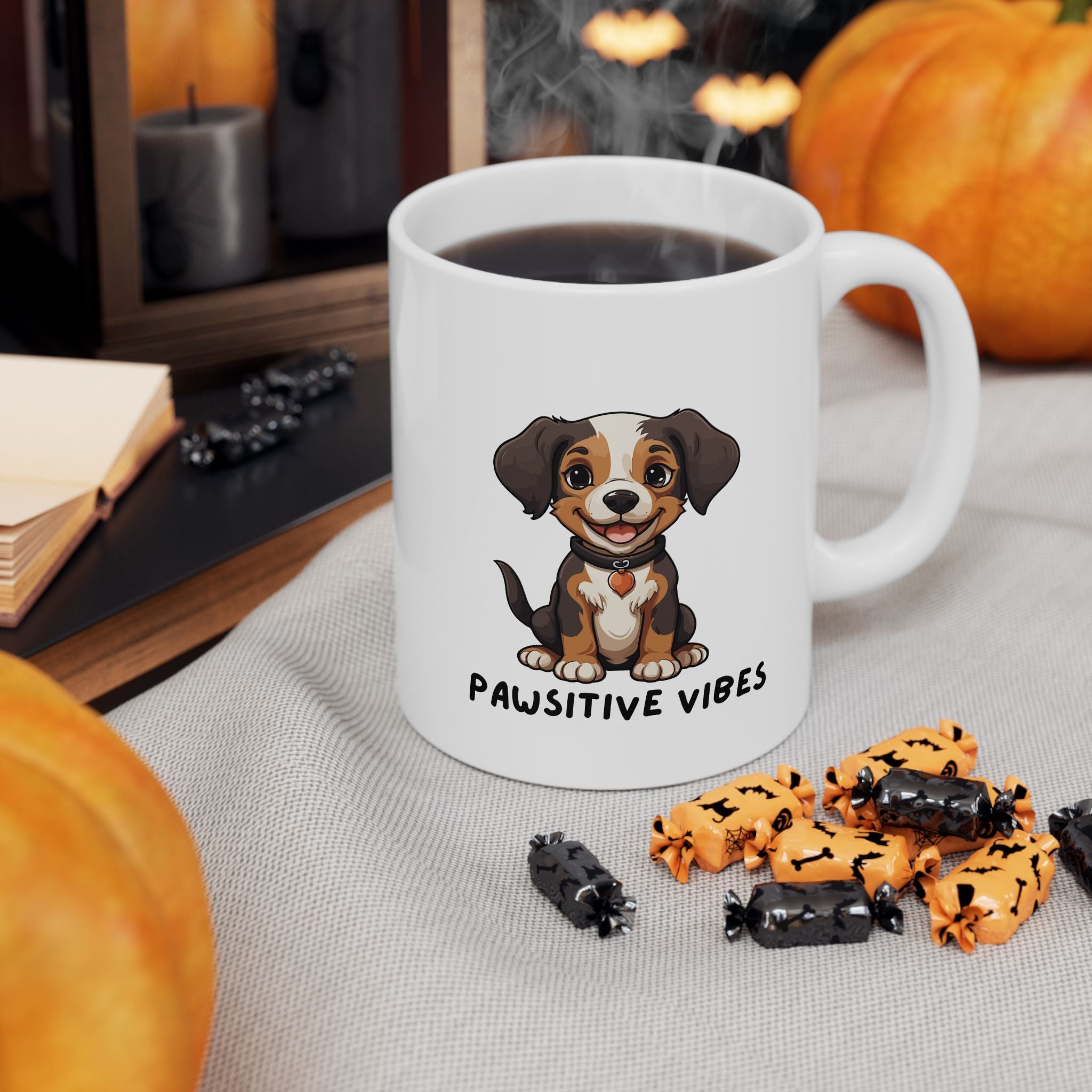 Dog Lover Mug — Pawsitive Vibes Ceramic Coffee Cup (11oz & 15oz) - Mug