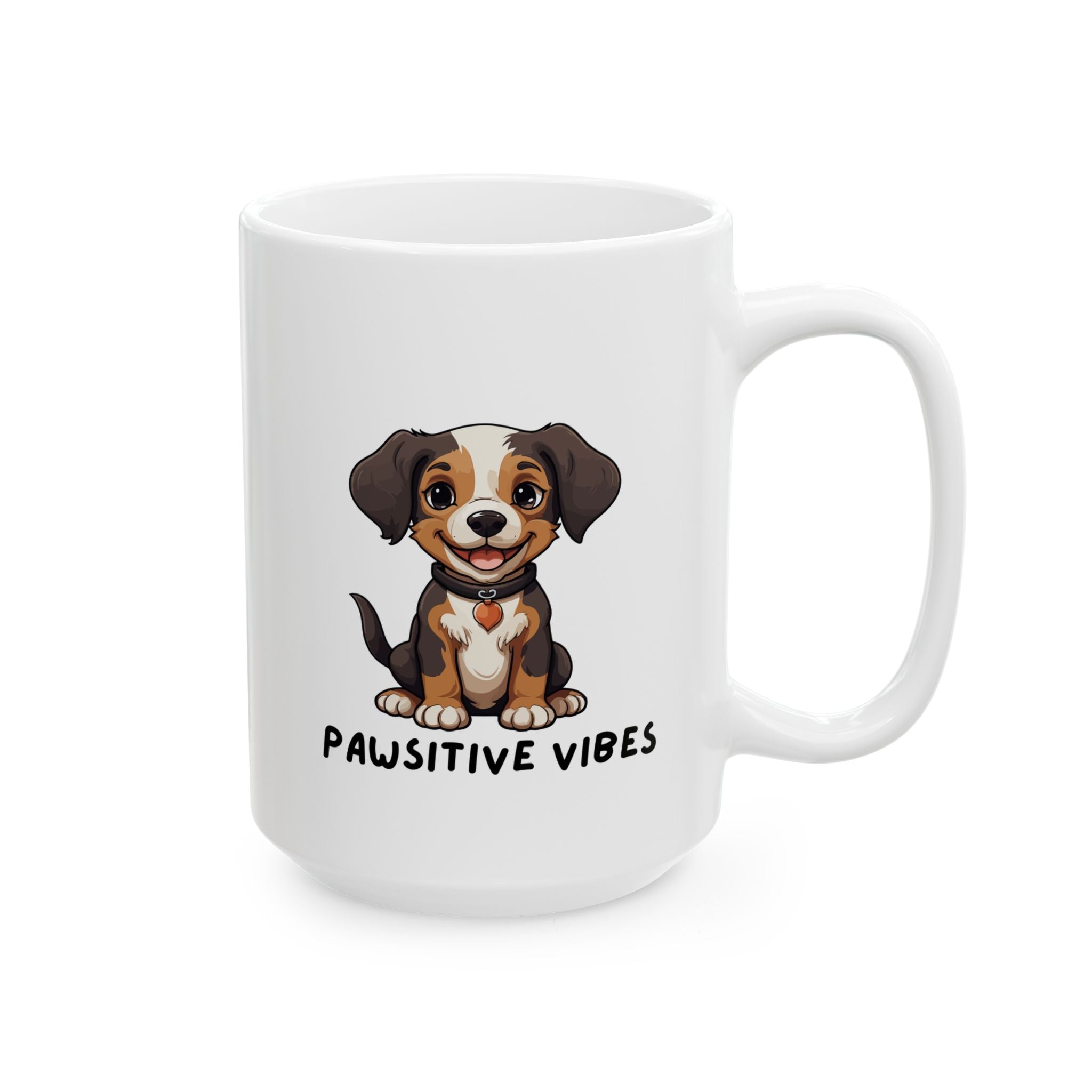 Dog Lover Mug — Pawsitive Vibes Ceramic Coffee Cup (11oz & 15oz) - Mug
