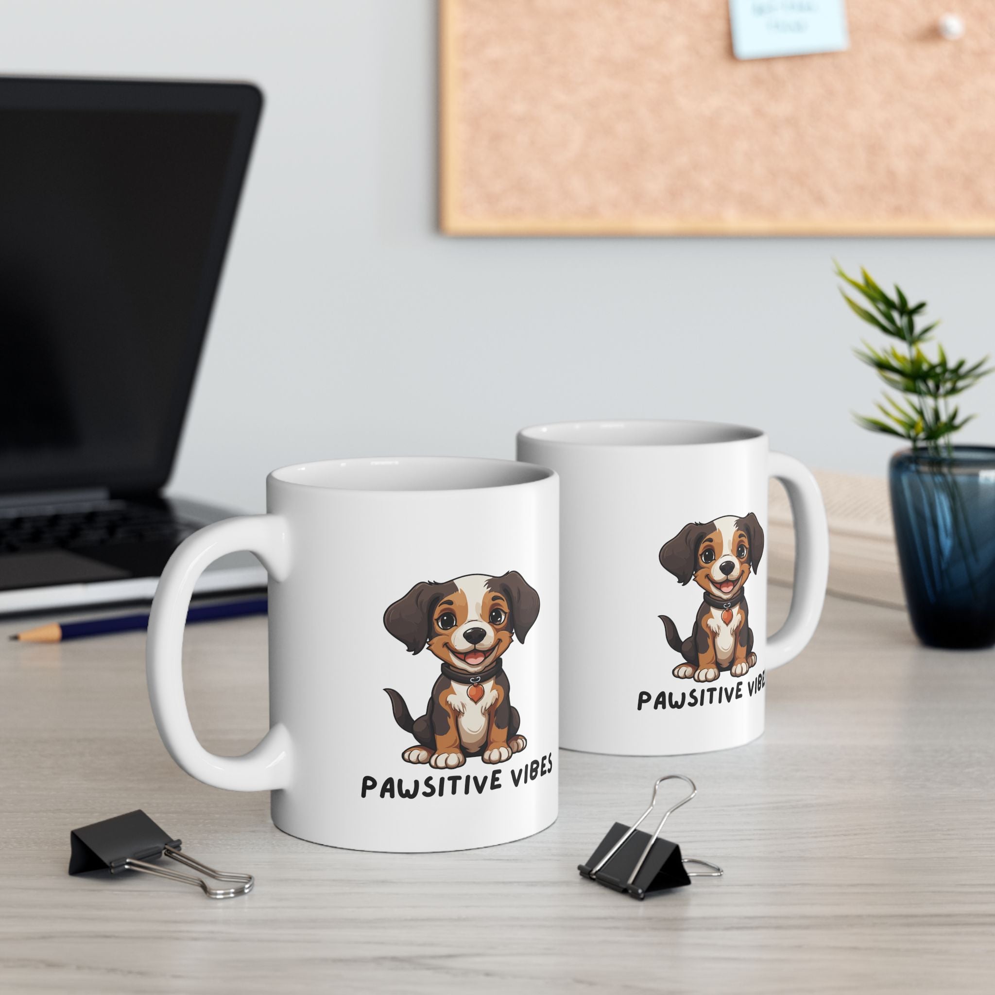 Dog Lover Mug — Pawsitive Vibes Ceramic Coffee Cup (11oz & 15oz) - Mug