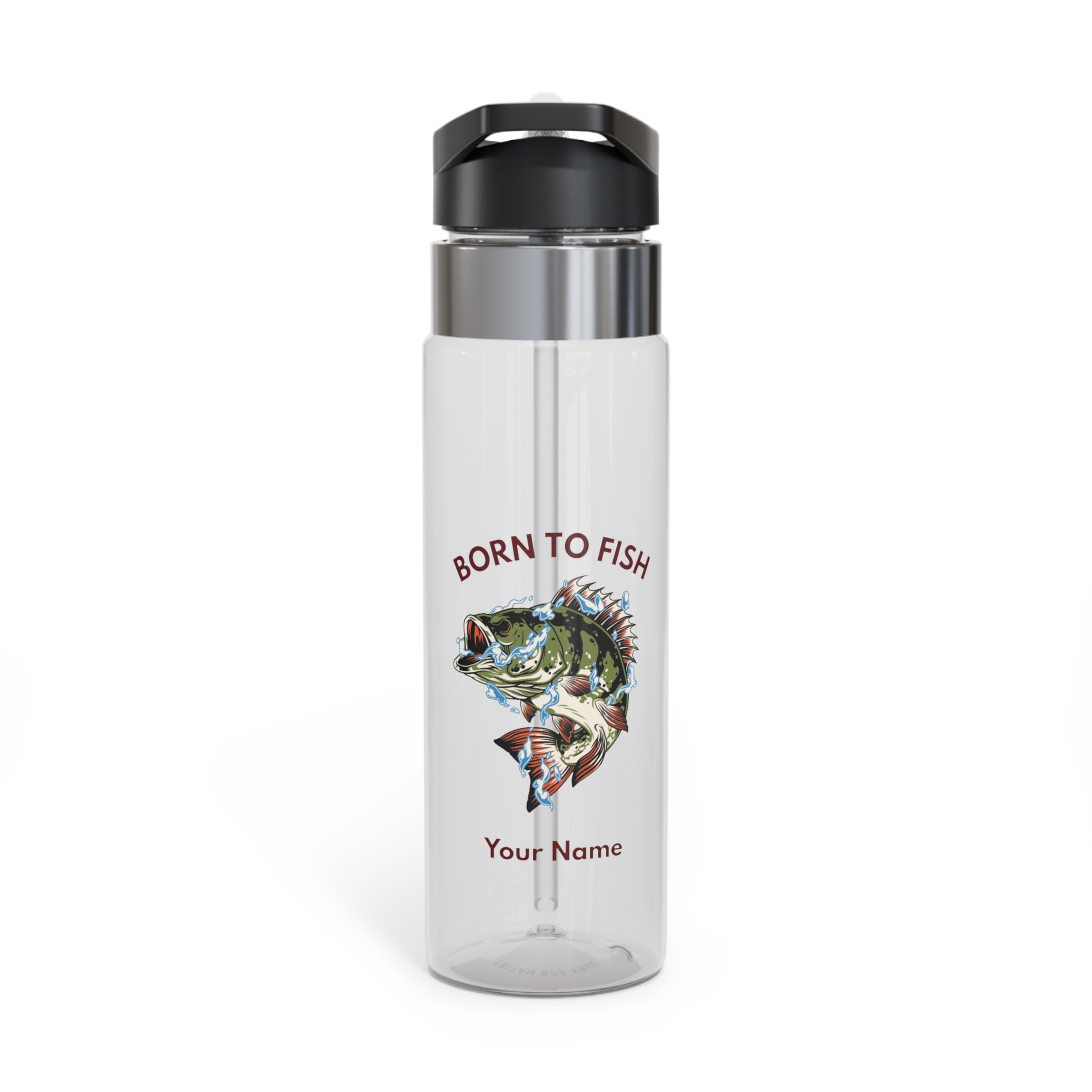 Born to Fish 20oz Sport Bottle — Personalized Fishing Water Bottle
