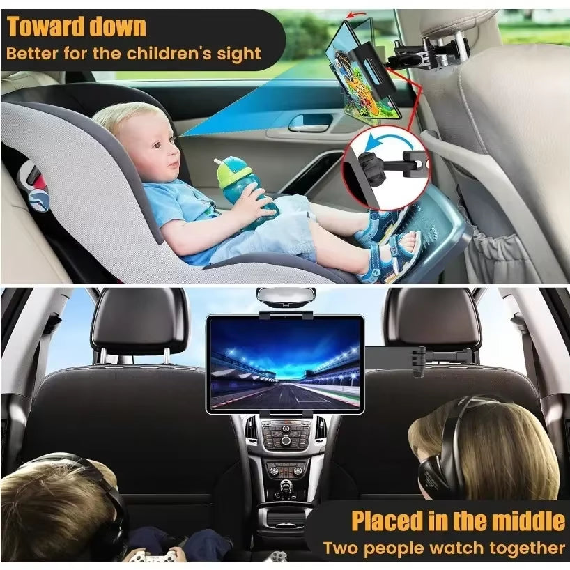 Headrest Tablet Mount Headrest Stand Cradle Compatible with Devices for Ipad Air Mini, Other 4.7-12.9