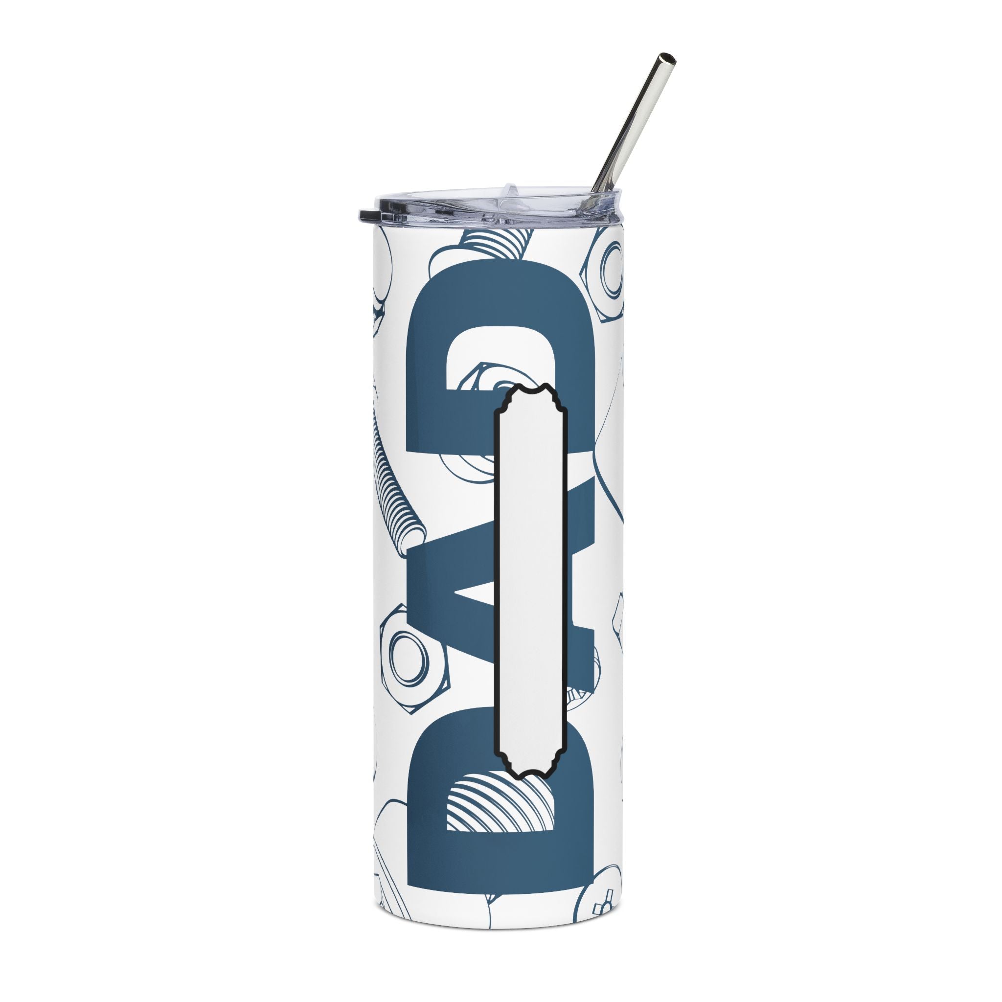 20oz Stainless Steel Tumbler – Bold ‘DAD’ Hardware Design (Nuts & Bolts)