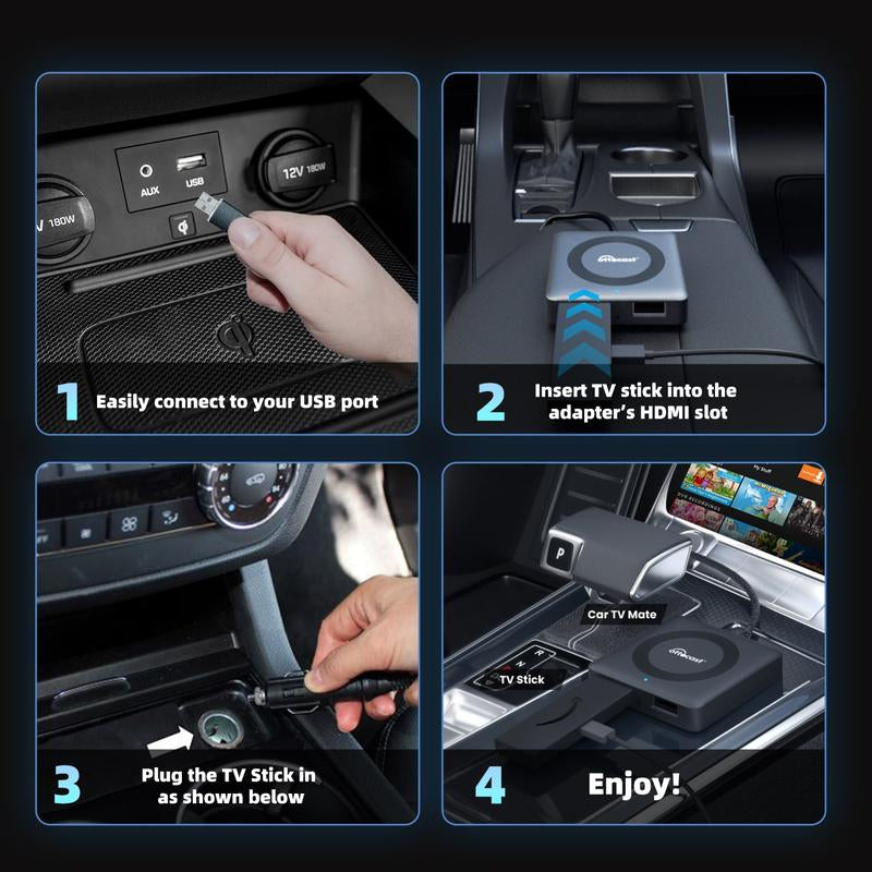 OTTOCAST Car TV Mate Pro Car Fire TV Stick/Hdmi to USB Mirroring Phone Converter Wireless Carplay Adapter for OEM Factory Wired Carplay