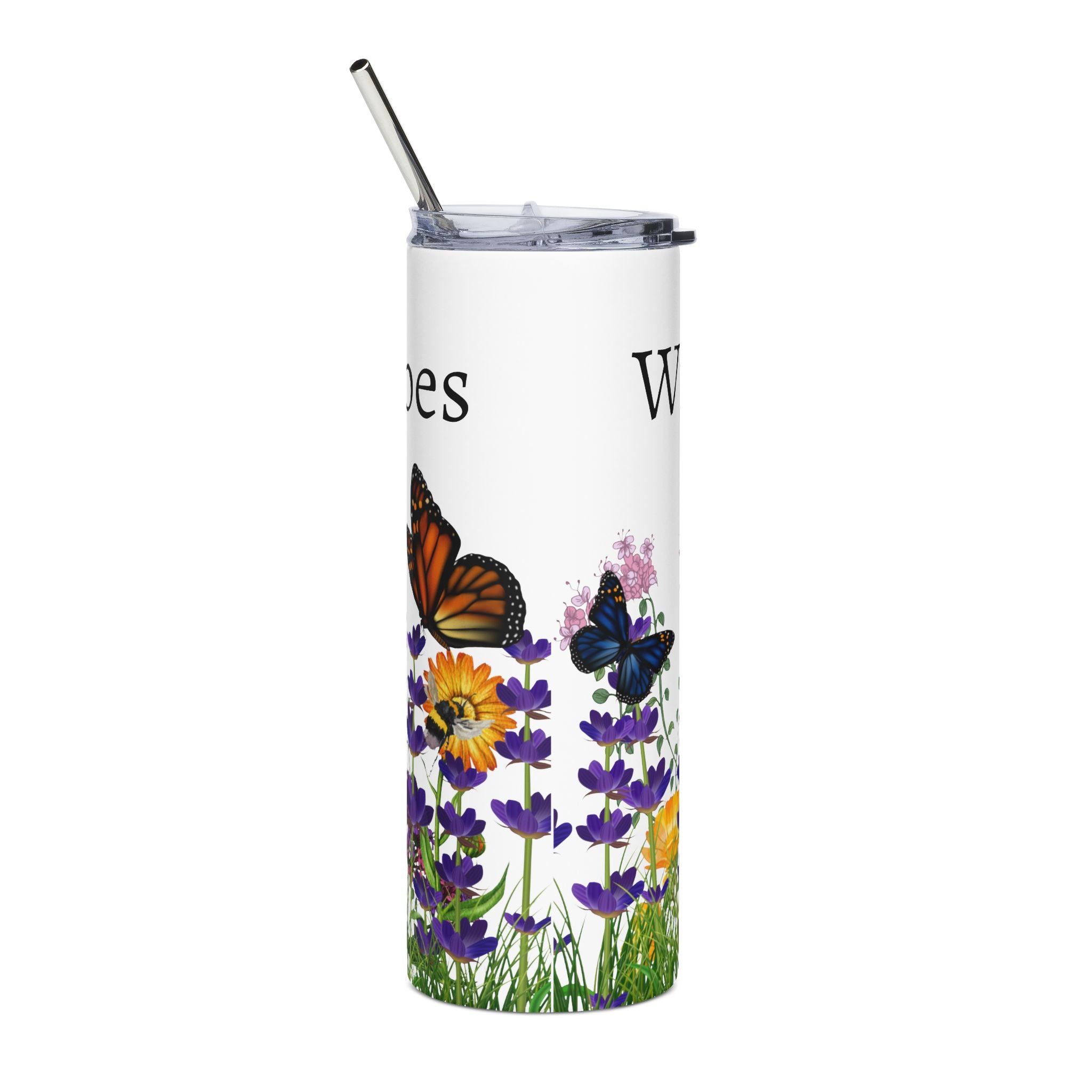 Wildflower 20oz Stainless Steel Tumbler — Insulated Travel Cup "Wildflower Vibes"