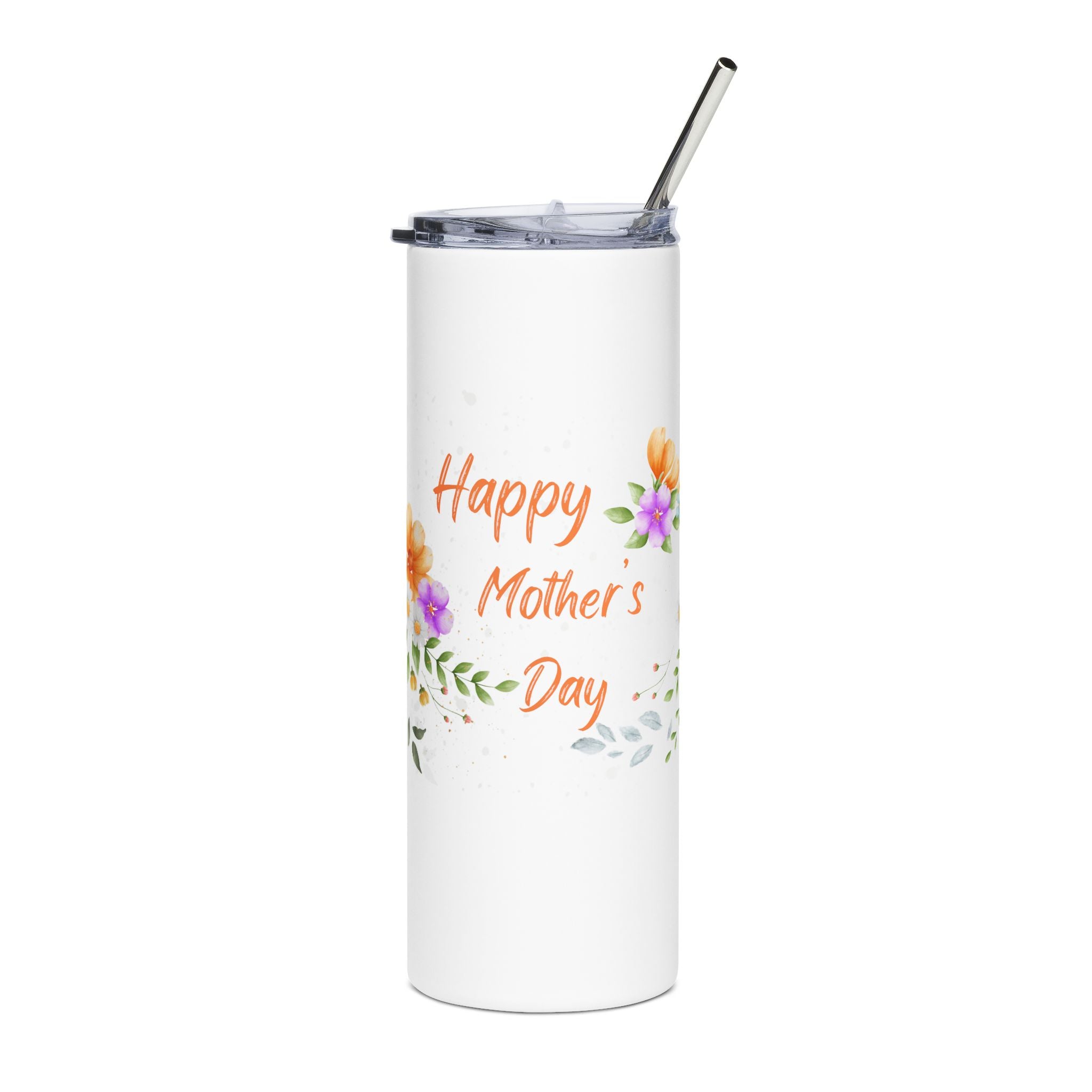 Mother's Day Floral 20oz Tumbler — "Happy Mother's Day" Stainless Steel Travel Cup