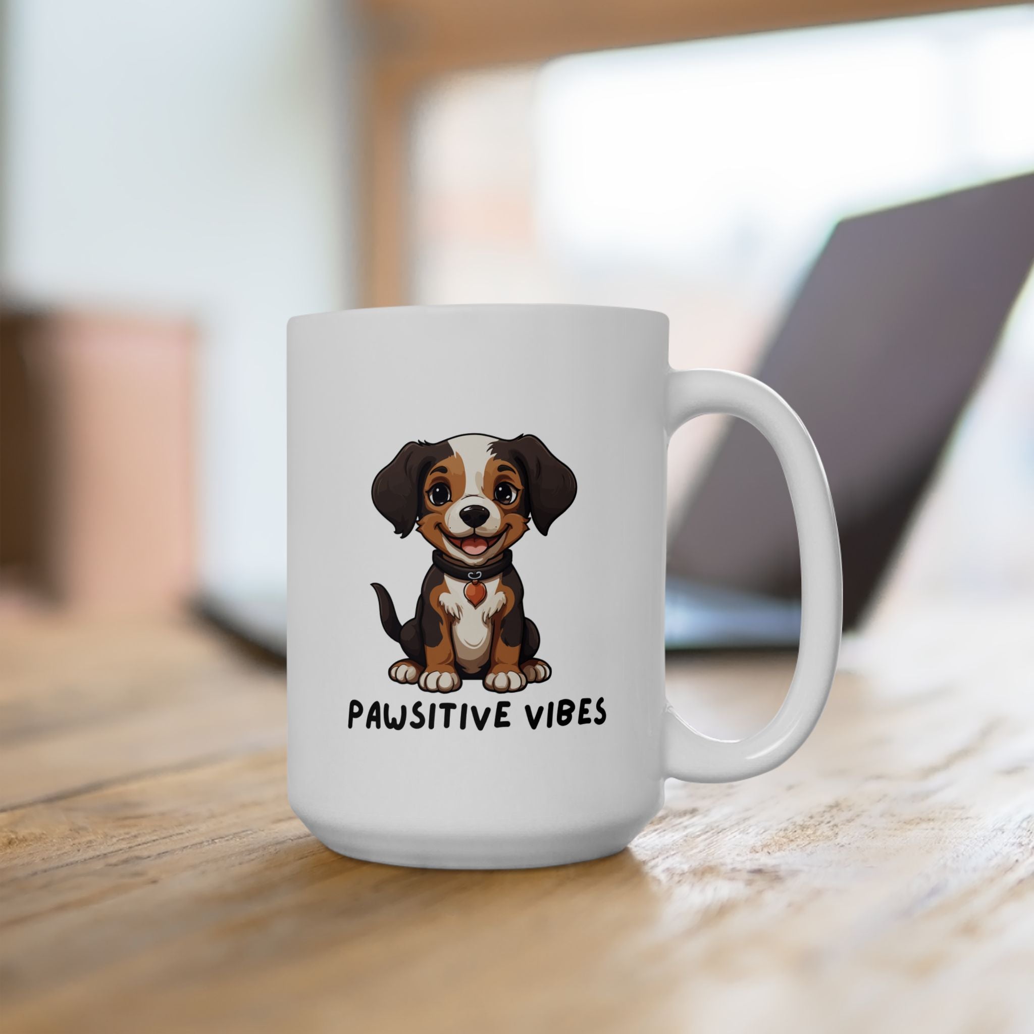 Dog Lover Mug — Pawsitive Vibes Ceramic Coffee Cup (11oz & 15oz) - Mug