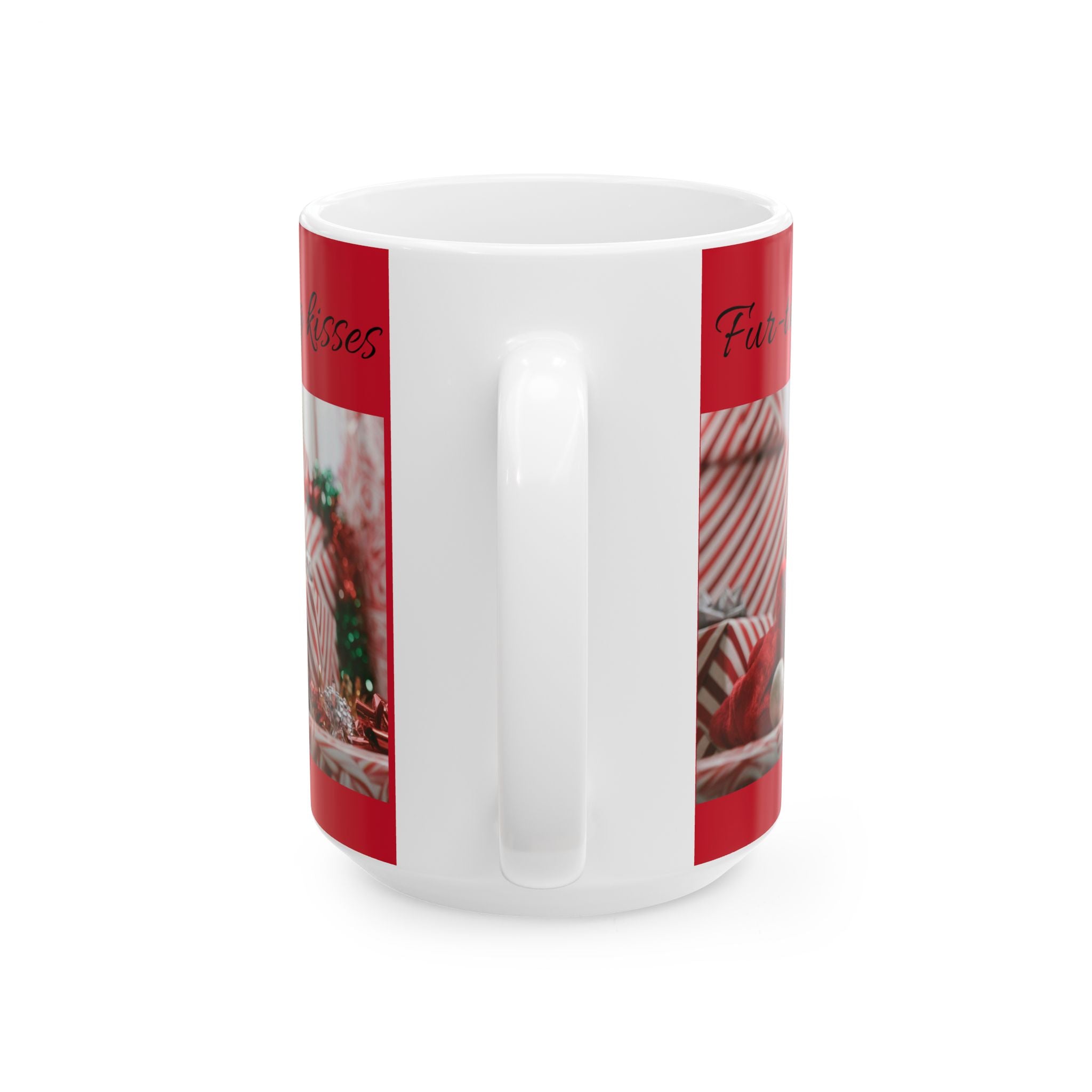 Christmas Wishes Ceramic Mug (11oz/15oz) "Fur-Tastic Christmas wishes & Bulldog Kisses"