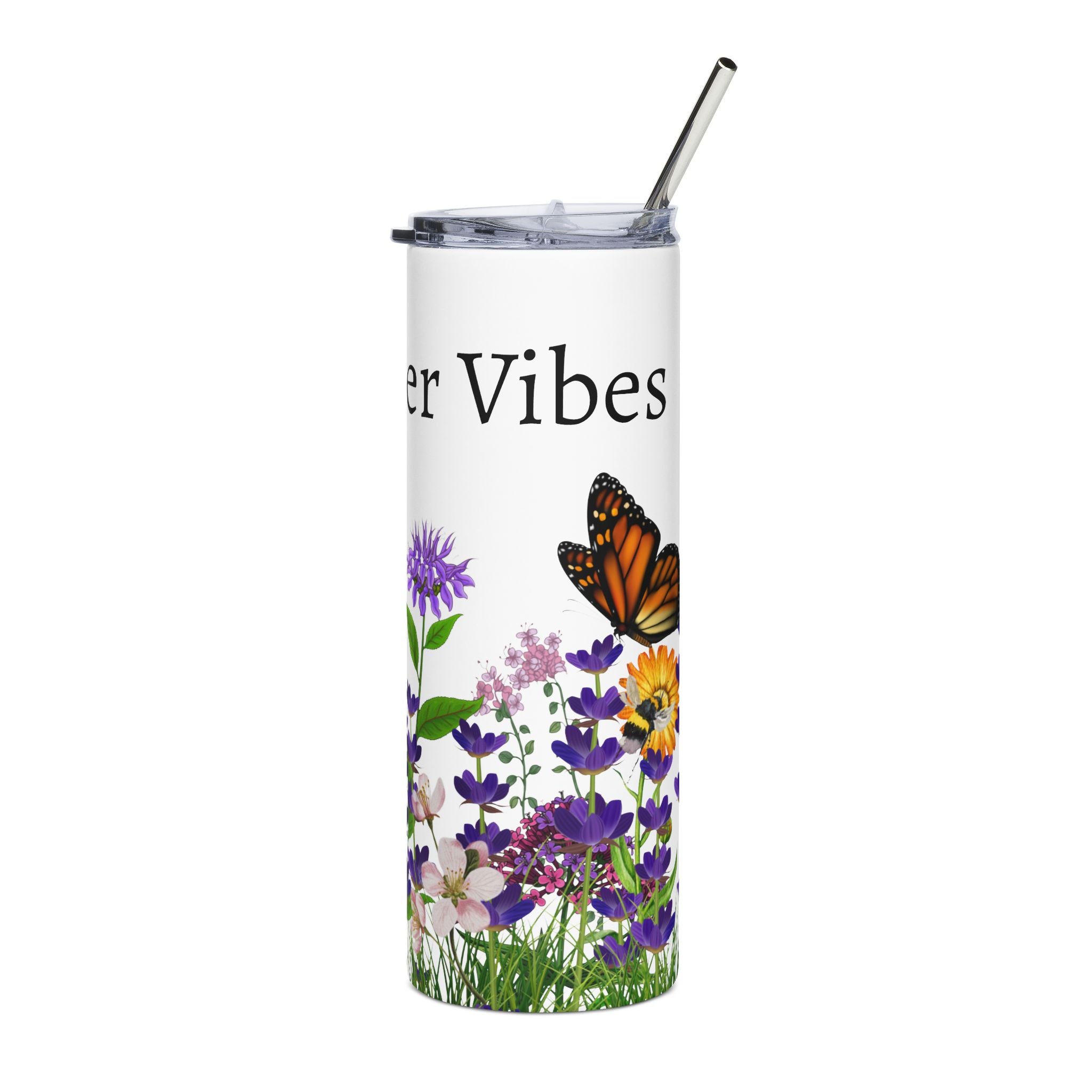 Wildflower 20oz Stainless Steel Tumbler — Insulated Travel Cup "Wildflower Vibes"