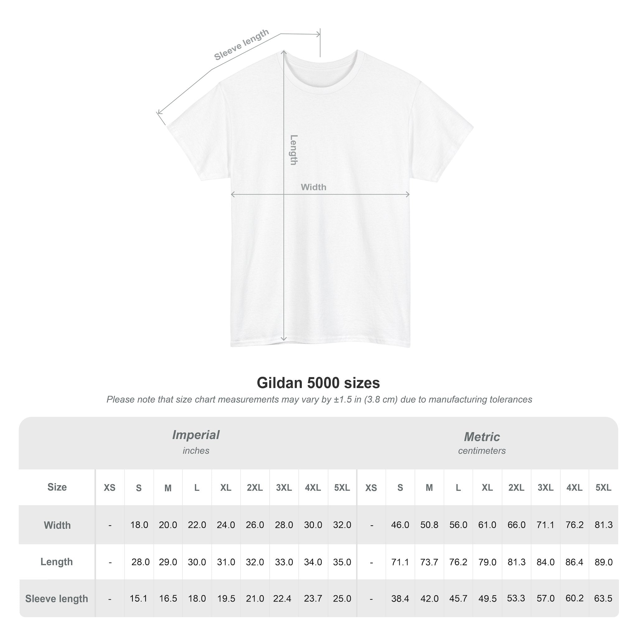 Too Fluffy To Be Grumpy Highland Cow T-Shirt Size Chart