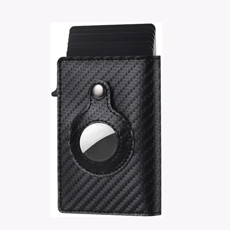 Airtag Wallet Case Genuine Leather Credit Card Holder Magnetic