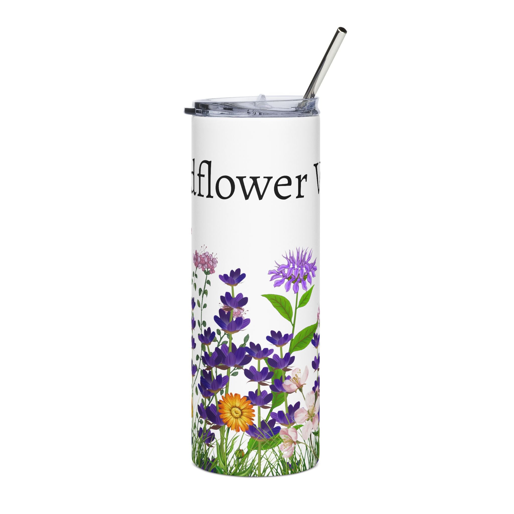 Wildflower 20oz Stainless Steel Tumbler — Insulated Travel Cup "Wildflower Vibes"