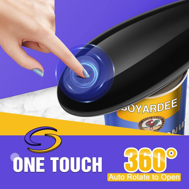 One Touch Electric Can Opener with Smooth Edge