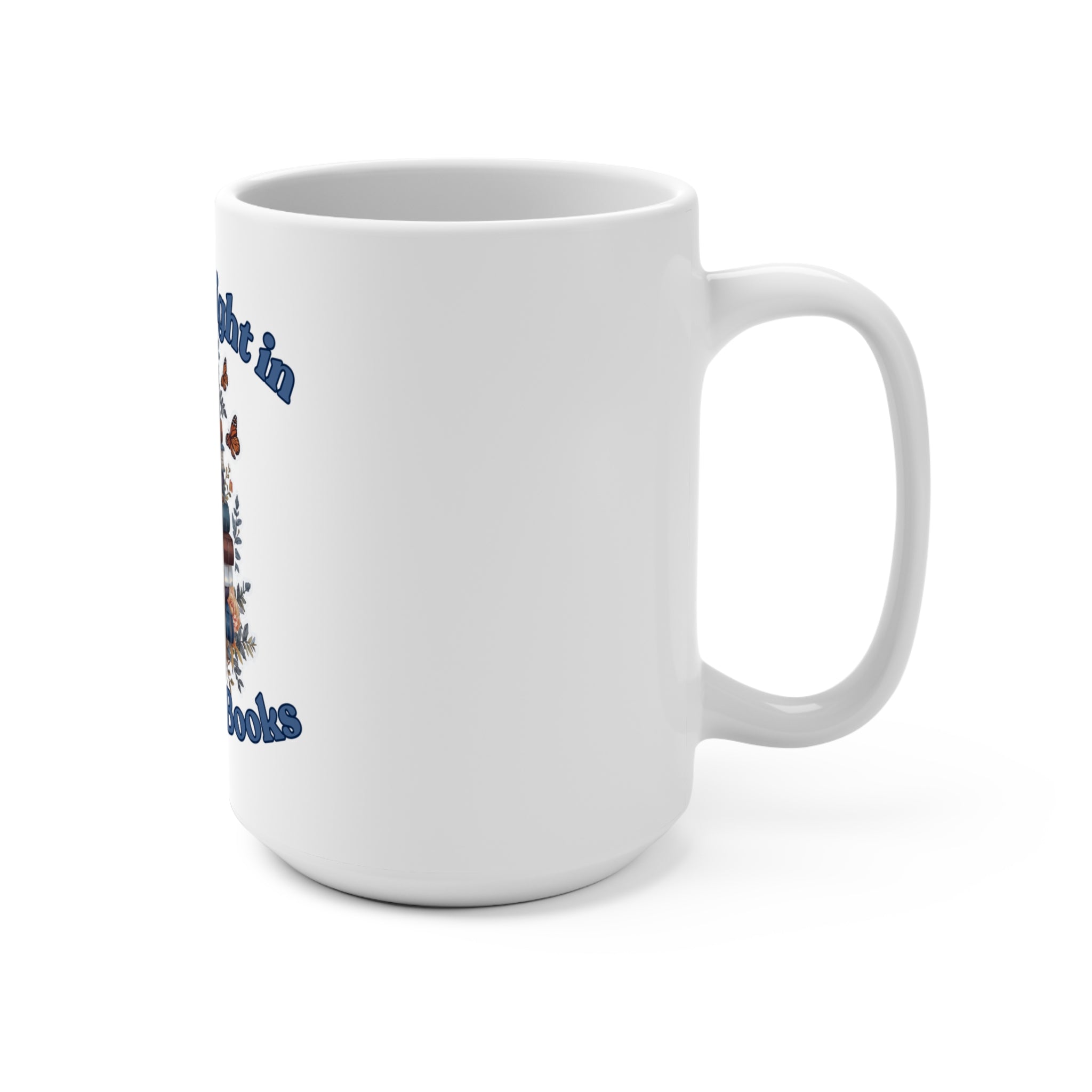 Book Lover Mug — "A Perfect Night In Bound by Books" 15oz Ceramic Coffee Cup