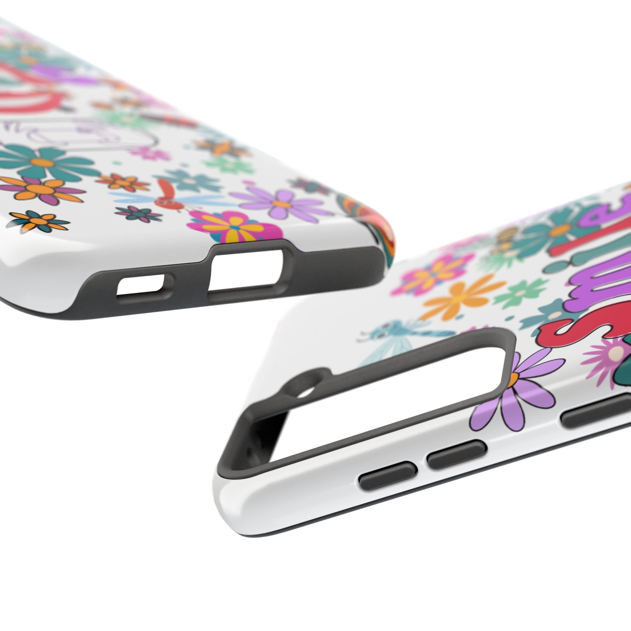 Smile Floral Phone Case — Colorful Retro Flower Power Protective Case