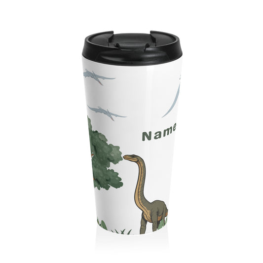 Dinosaur Travel Mug — Personalized Jurassic Stainless Steel Tumbler