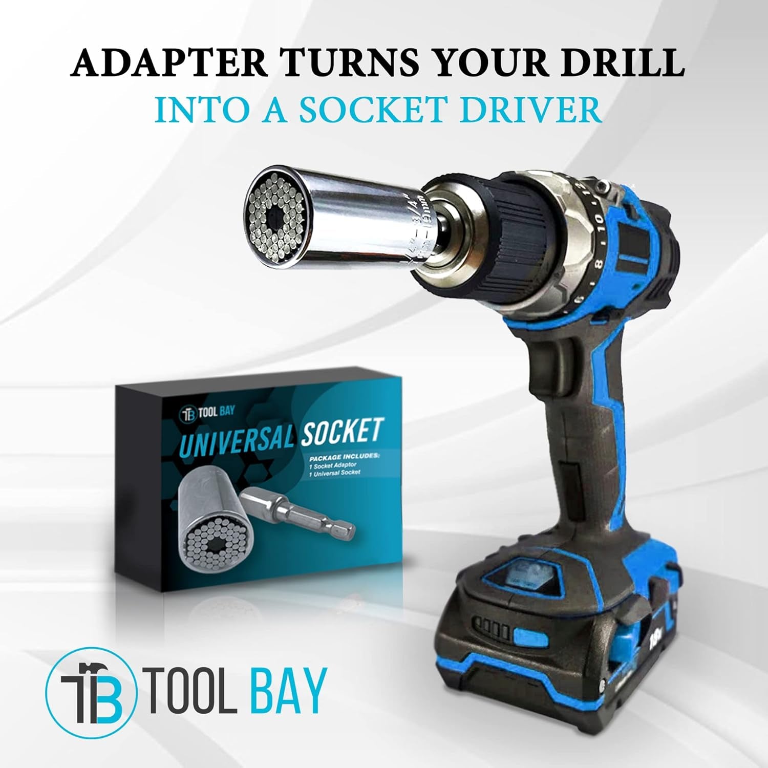 Universal Socket - with Power Drill Adapter 