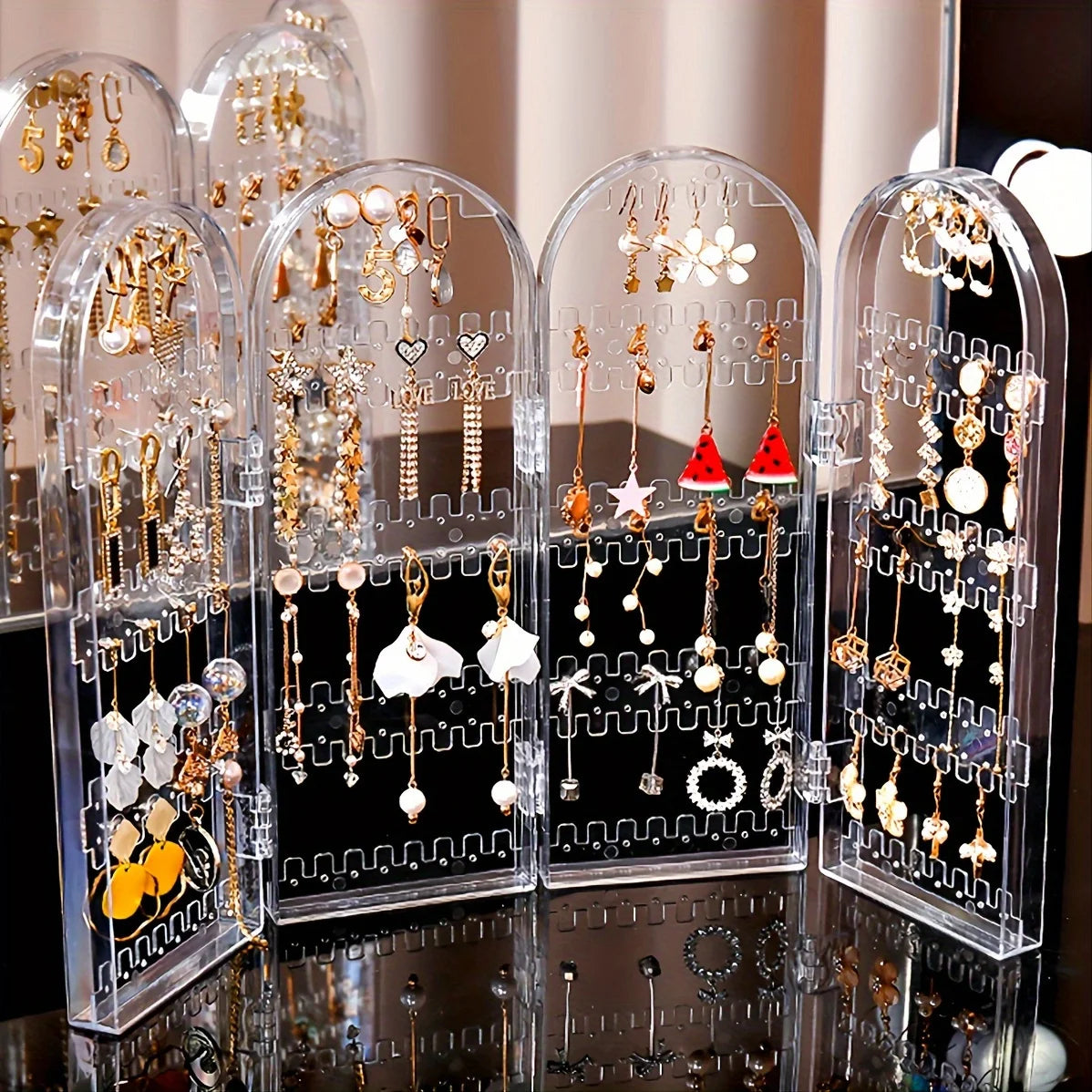 240 Slot Transparent Earring Folding Jewelry Display