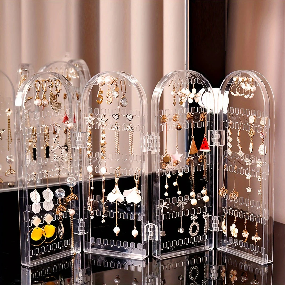 240 Slot Transparent Earring Folding Jewelry Display