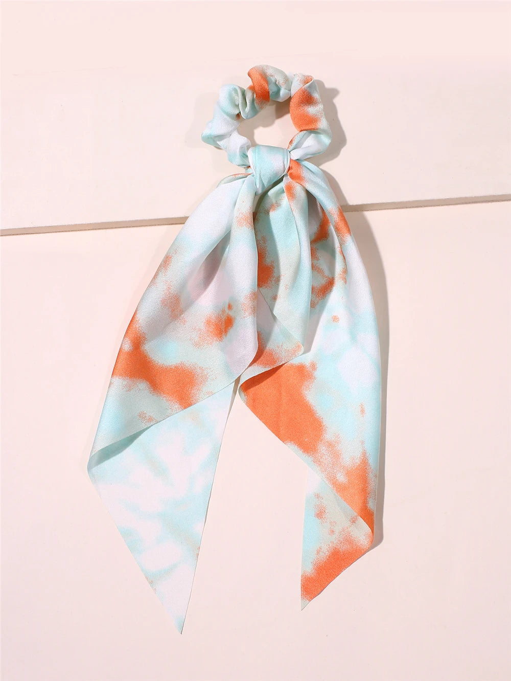 Fashion Print Bow Scrunchies Hair Ribbon