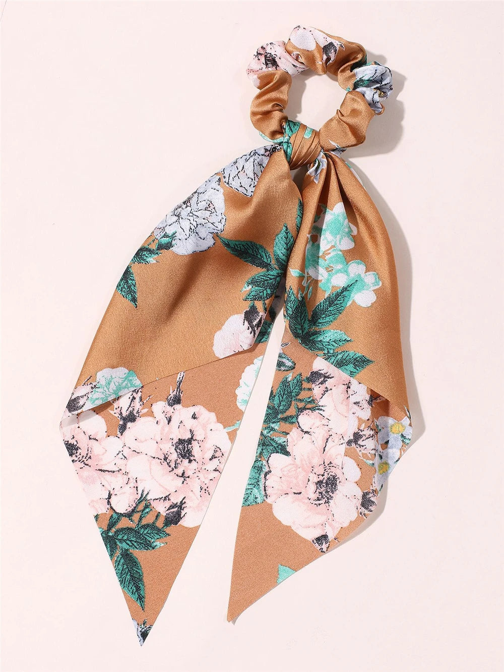 Fashion Print Bow Scrunchies Hair Ribbon