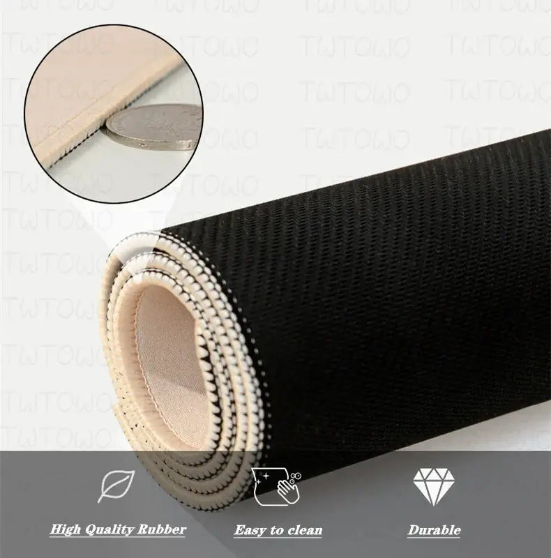 Rolled Cute Cat Mousepad made of high-quality rubber. Features non-slip backing, easy-to-clean surface, and durable build.