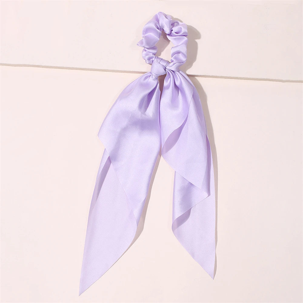 Fashion Print Bow Scrunchies Hair Ribbon