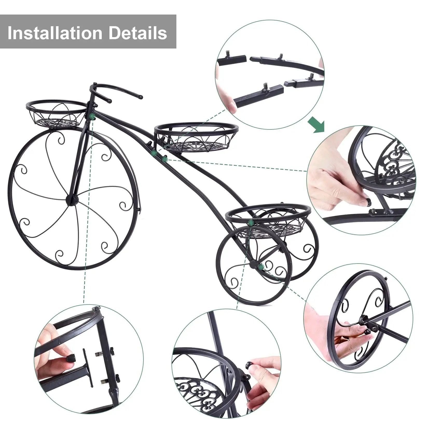 Tricycle Plant Stand Flower Pot Cart