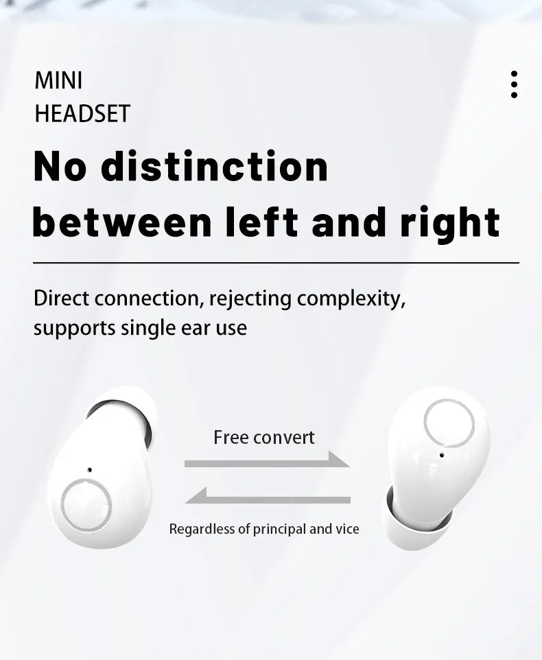 Invisible Sleep Wireless Bluetooth Earphone Headset with Mic