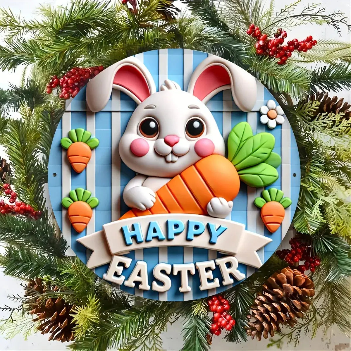 Easter Bunny Metal Sign 8x8 inch