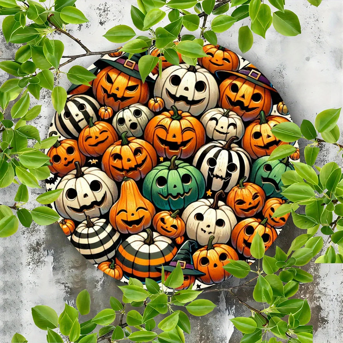 1pc 7.8" Halloween Pumpkin Metal Wall Decor
