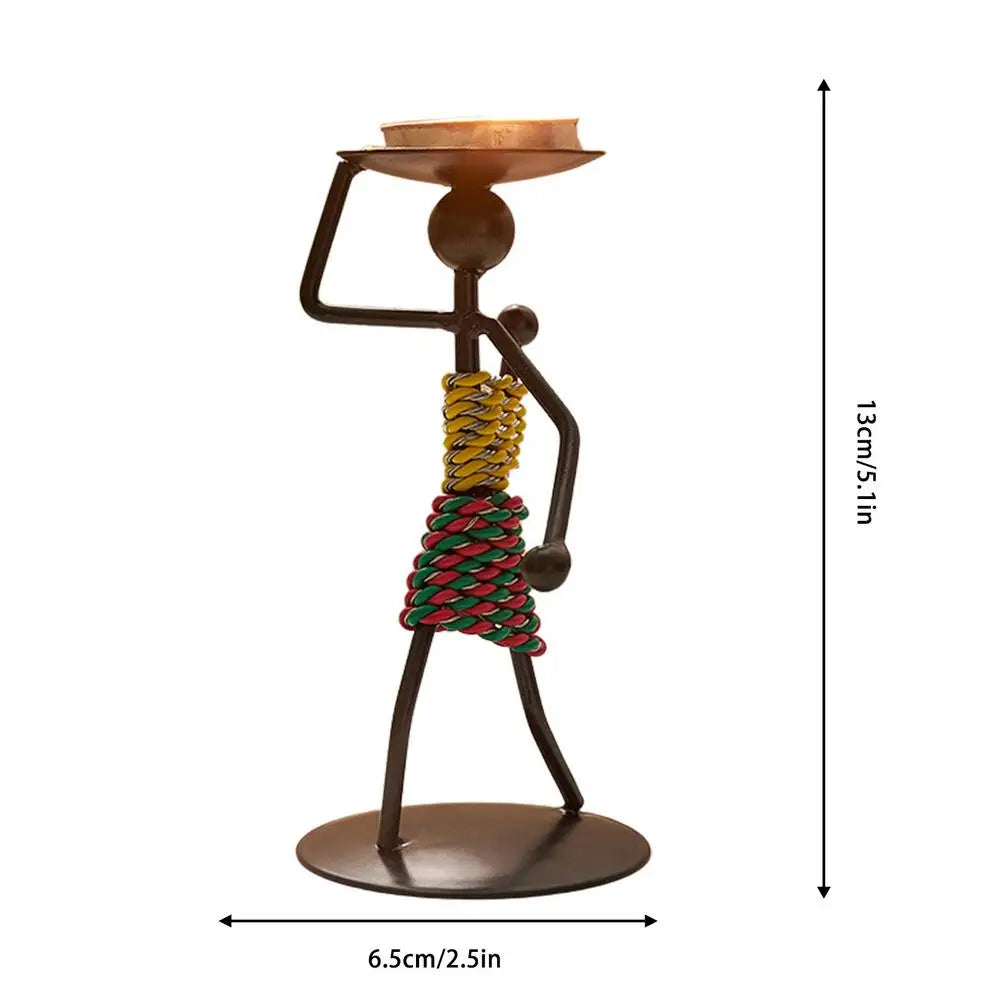 Creative African Iron Candle Holder