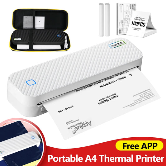 Portable A4 Thermal Printer Bluetooth Photos PDF Document Printing Machine -