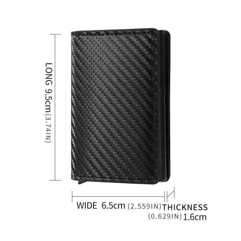 Carbon Fiber Credit Card Wallet Men RFID Smart