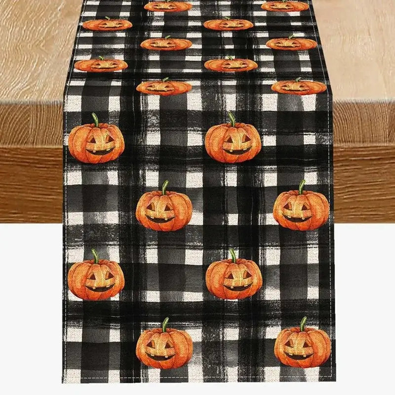 Halloween Printed Linen Table Runner