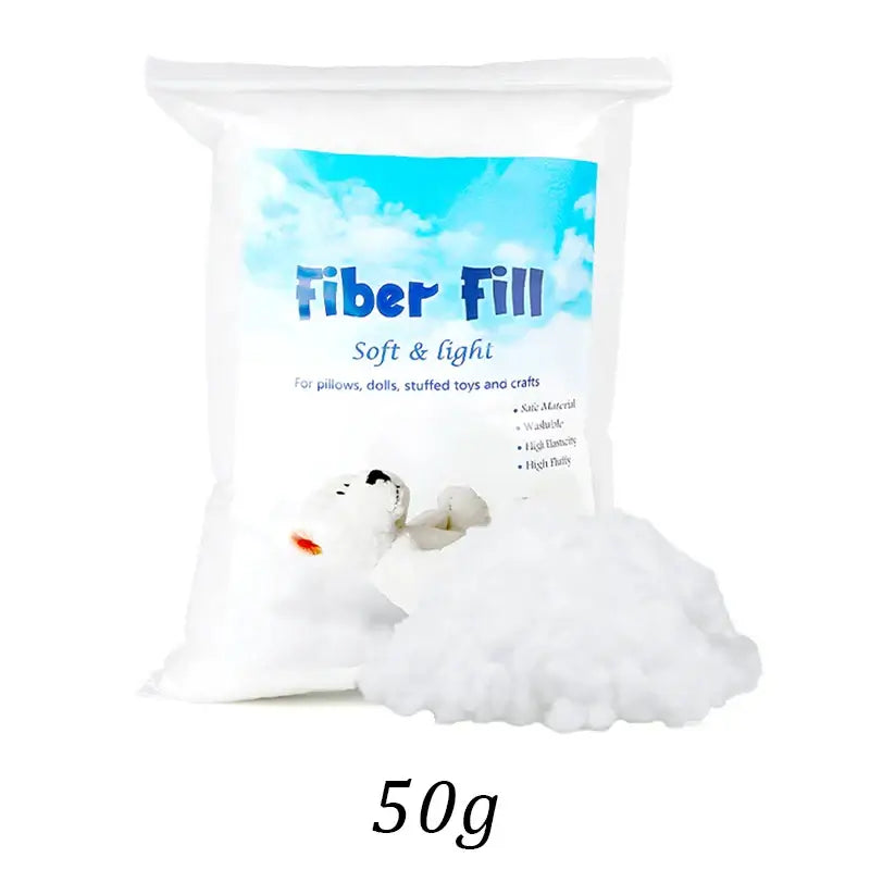 50g KRABALL Fiber Fill bag with soft polyester stuffing. Great for lightweight craft and toy projects.