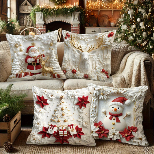 The 1-piece 2D Christmas pillow cover is a simple yet stylish way to add holiday spirit to your home. Featuring vibrant, festive designs such as snowflakes, Santa, or reindeer.