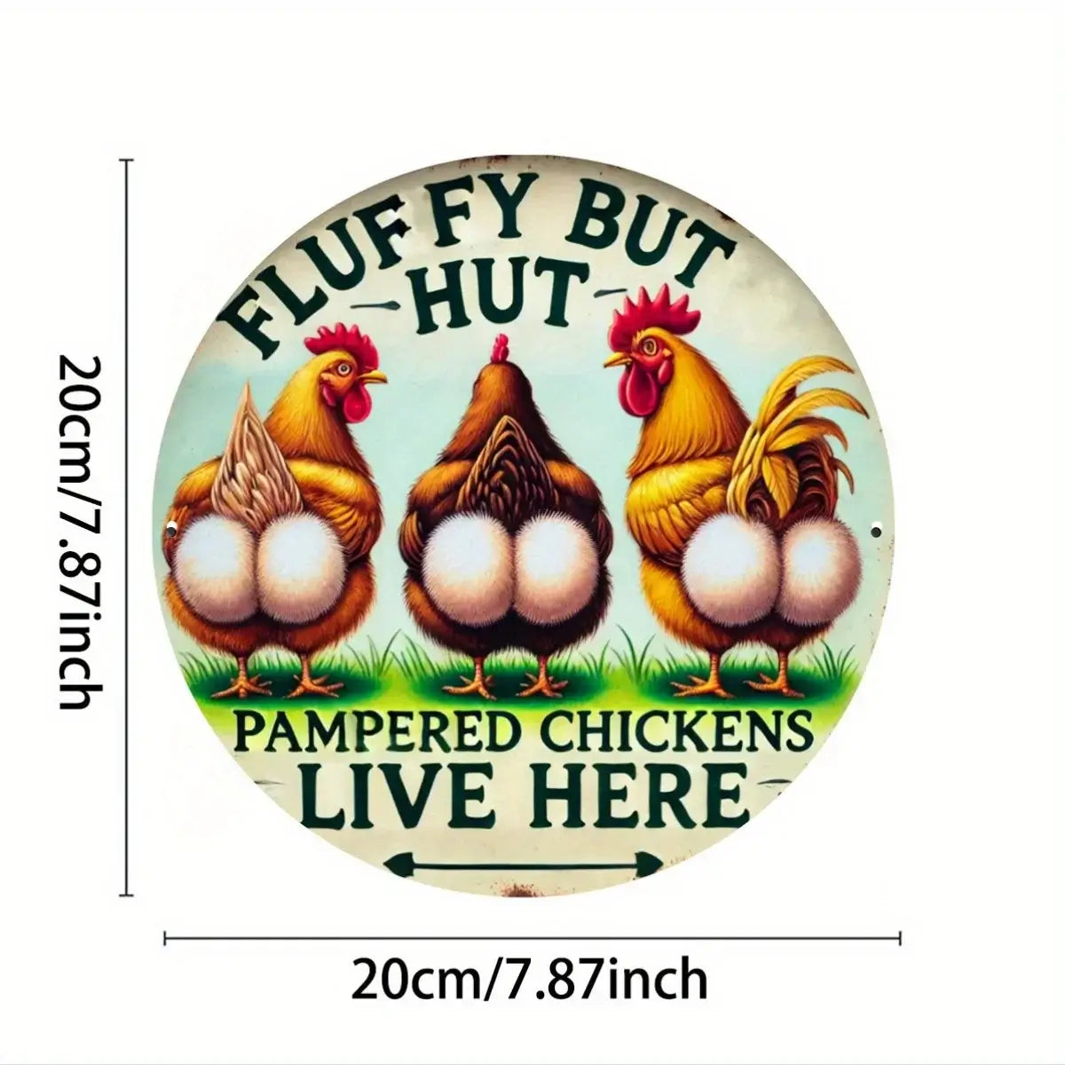 "Fluffy Butt Hut Metal Sign - 2D Printed