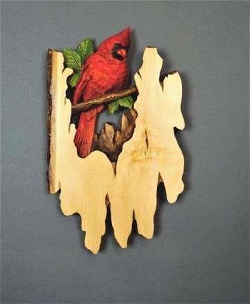 Flat Animal Handcraft Wall Hanging Sculpture Wooden