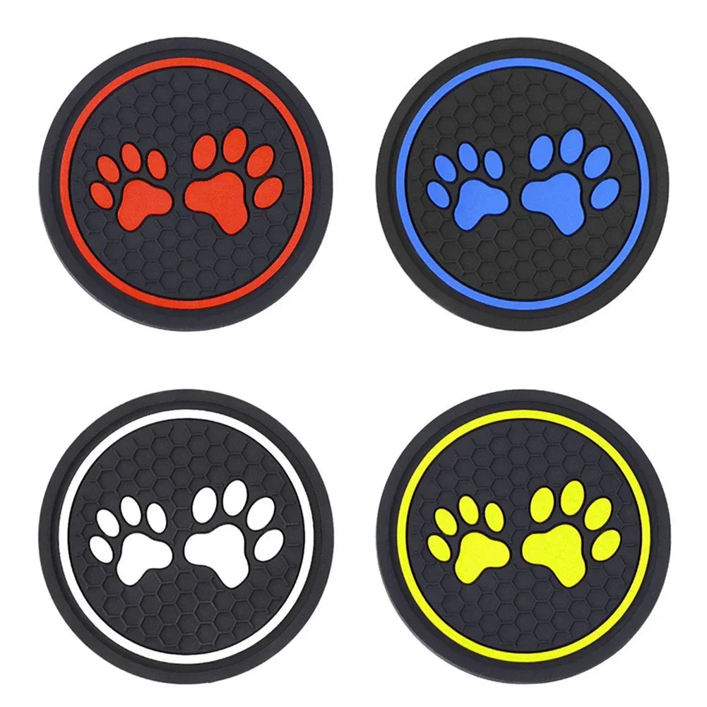 2PCS Car Coasters Paw Insert Pads